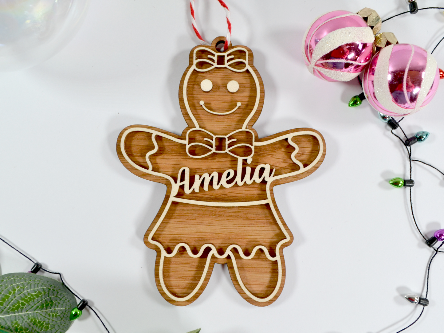 Wooden Ginger Bread People - Christmas Tree Decoration
