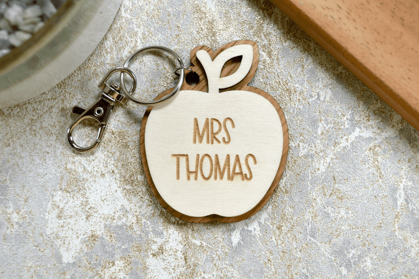 Thank You Teacher Gift - Personalised Wooden Apple