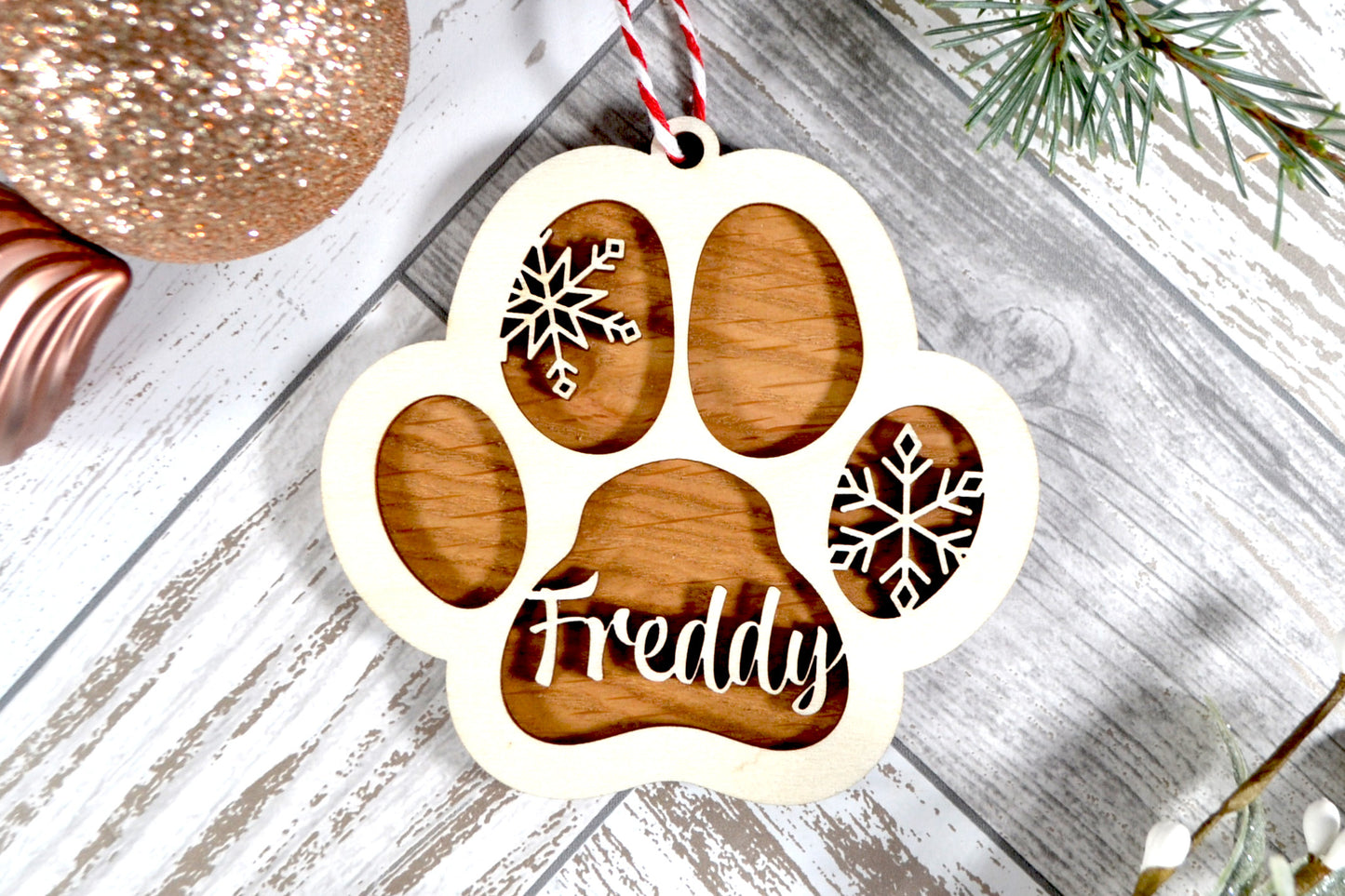 Paw Print Dog Bauble - Christmas Tree Decoration