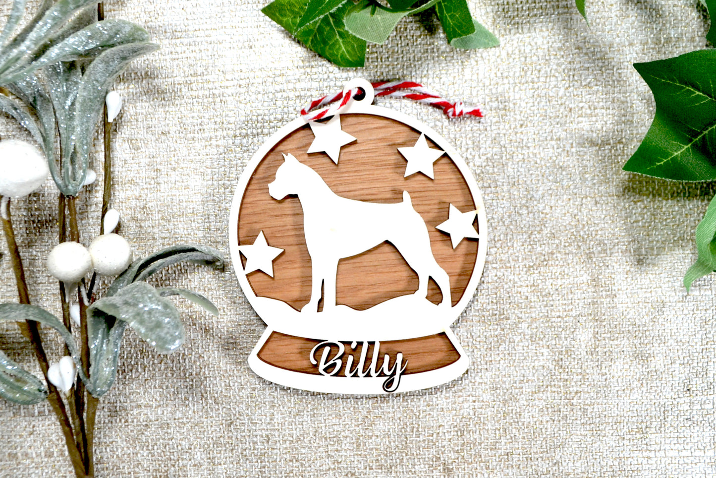Personalised Dog Wooden Bauble - Christmas Tree Decoration