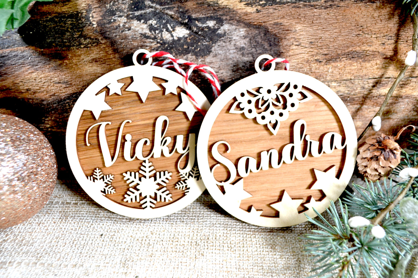Personalised Wooden Bauble - Christmas Tree Decoration