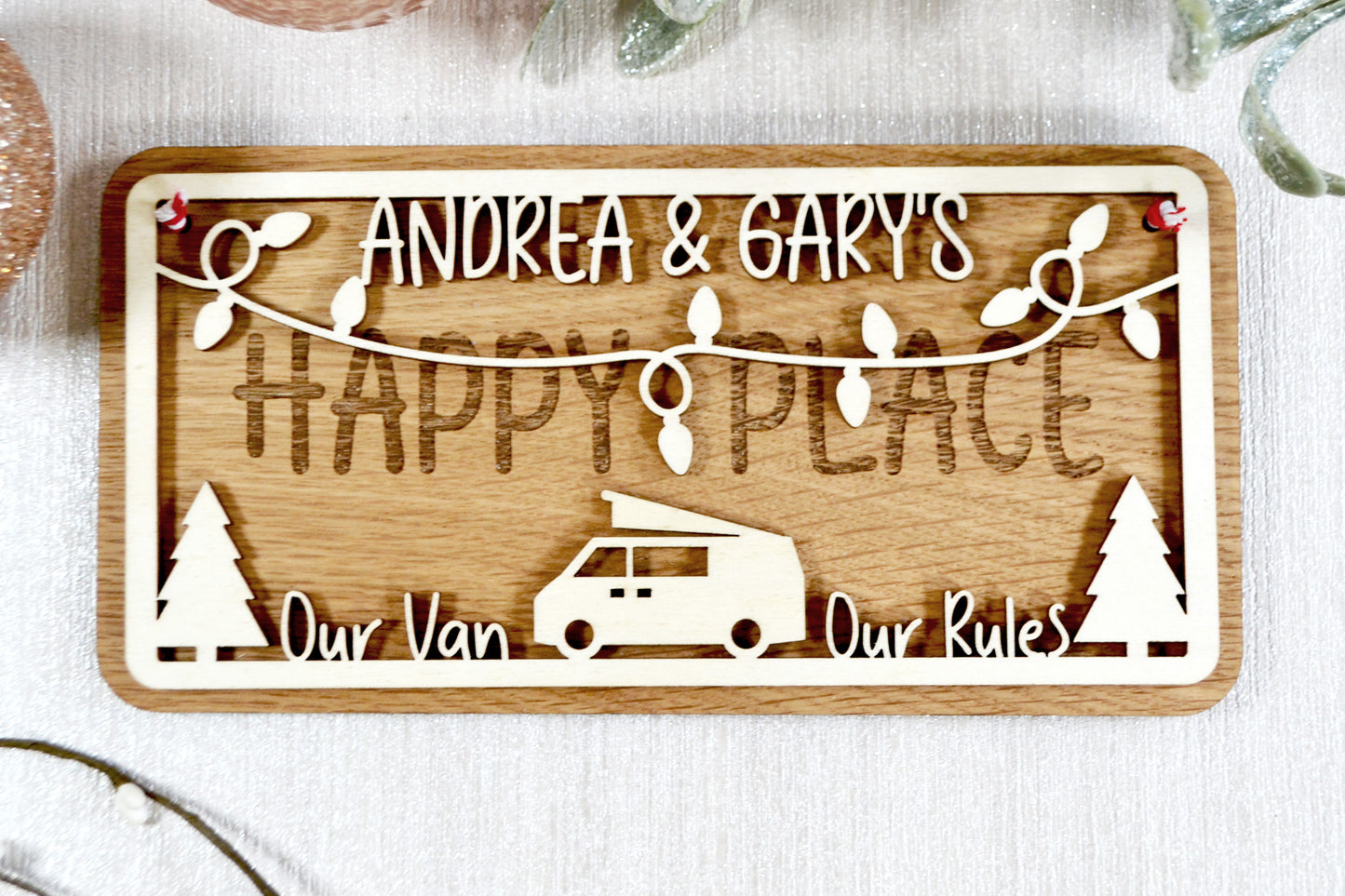 Happy Place - Christmas Edition - Personalised Plaque/Sign