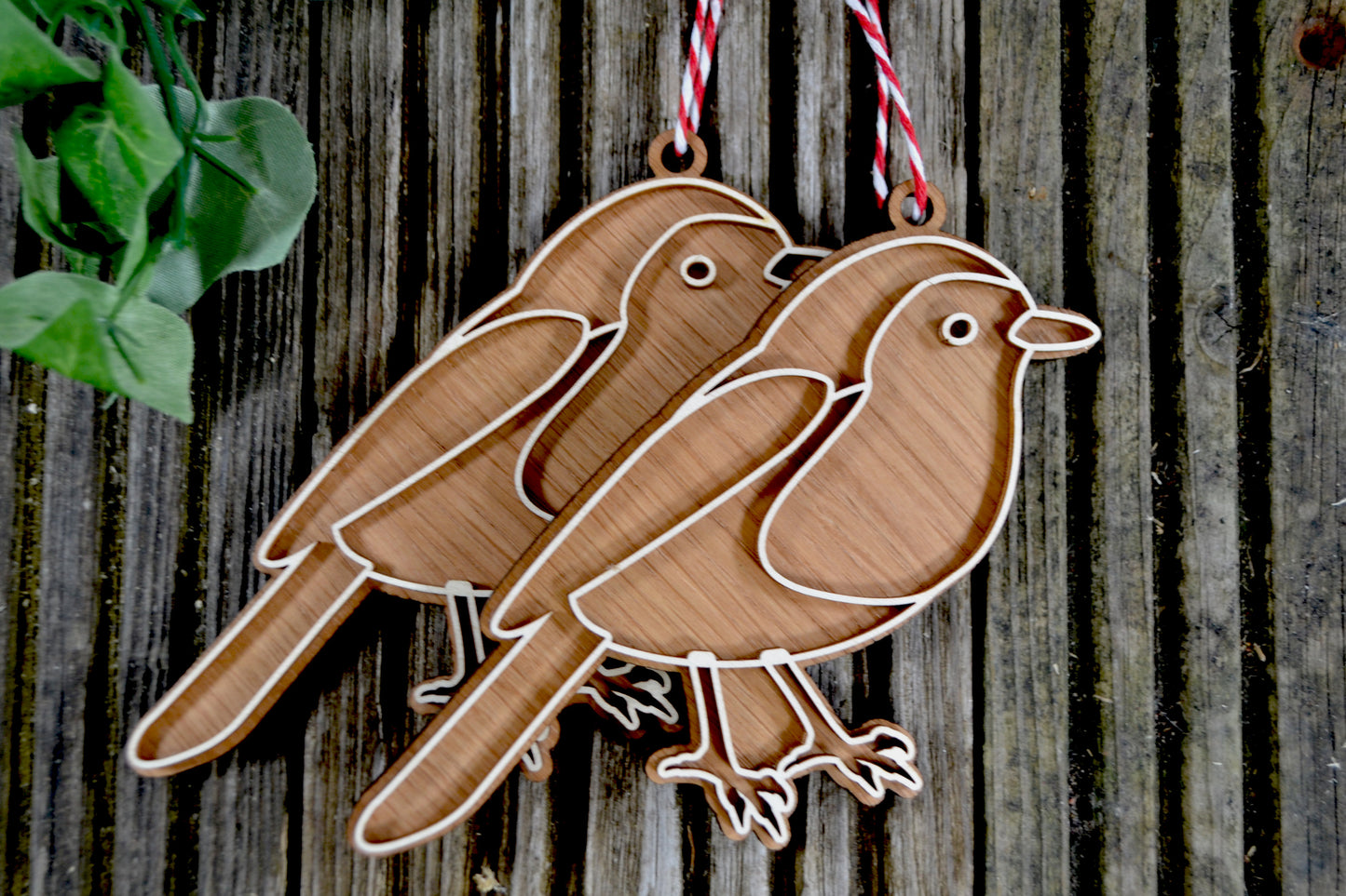 Robin Wooden Bauble - Christmas Tree Decoration