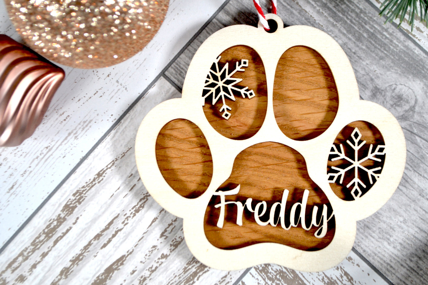 Paw Print Dog Bauble - Christmas Tree Decoration