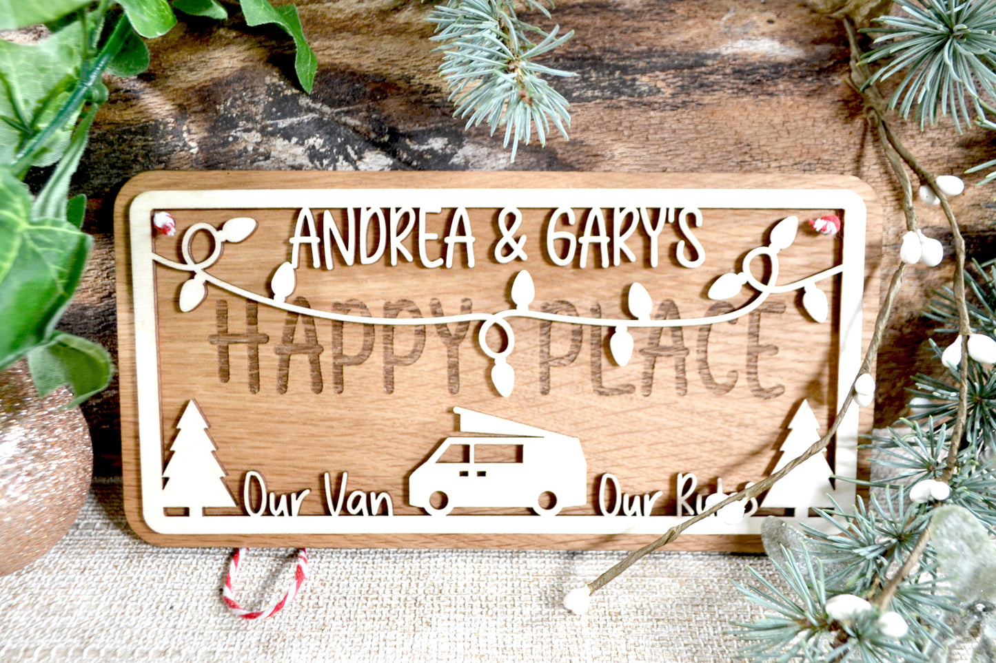 Happy Place - Christmas Edition - Personalised Plaque/Sign