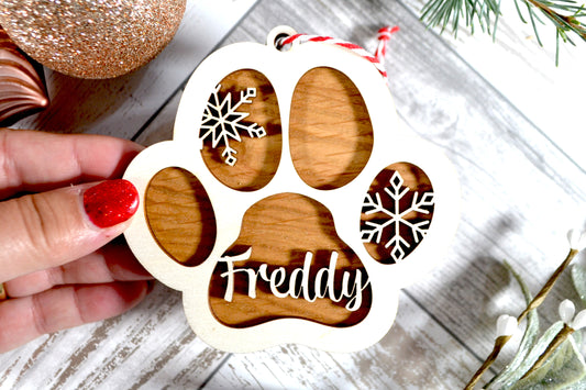 Paw Print Dog Bauble - Christmas Tree Decoration