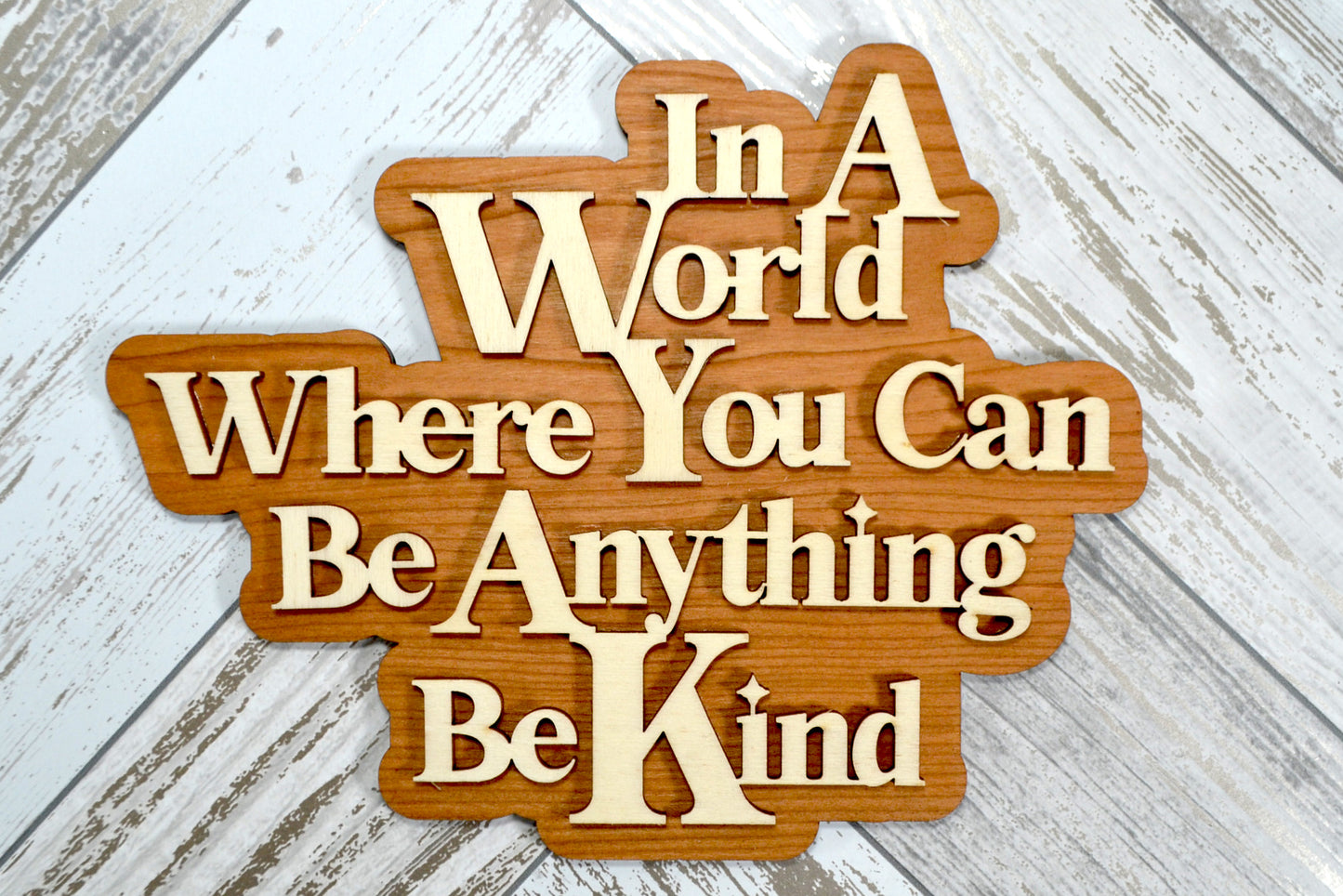 In A World Where You Can Be Anything Be Kind - Wooden Plaque
