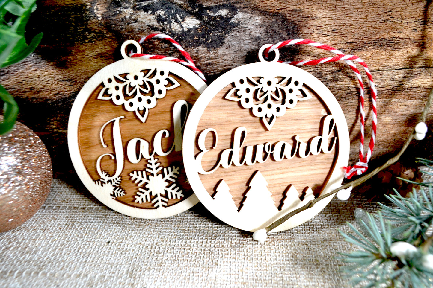 Personalised Wooden Bauble - Christmas Tree Decoration