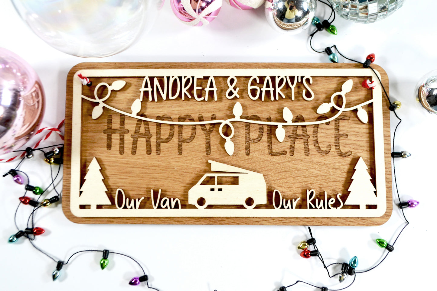 Happy Place - Christmas Edition - Personalised Plaque/Sign