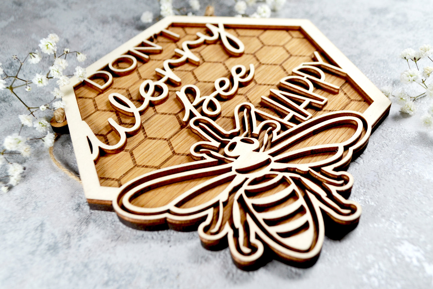 Don't Worry Bee Happy - Wooden Plaque