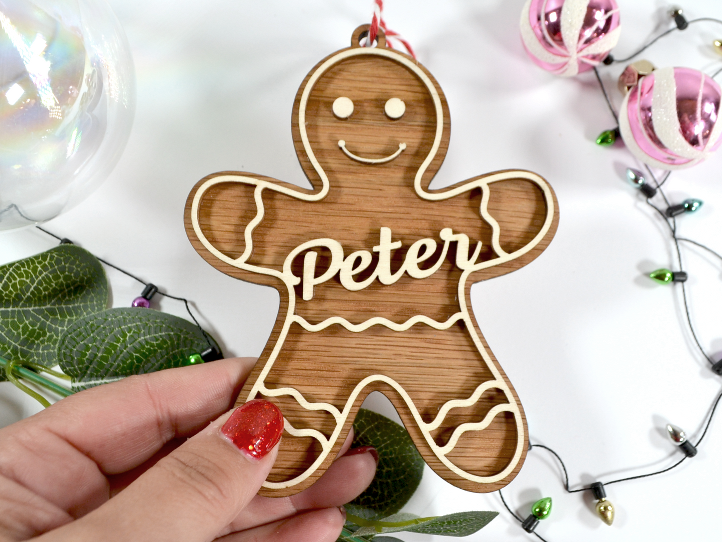 Wooden Ginger Bread People - Christmas Tree Decoration