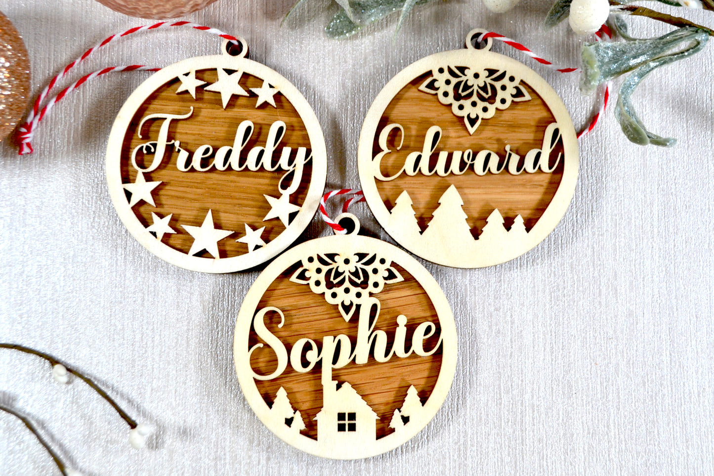 Personalised Wooden Bauble - Christmas Tree Decoration
