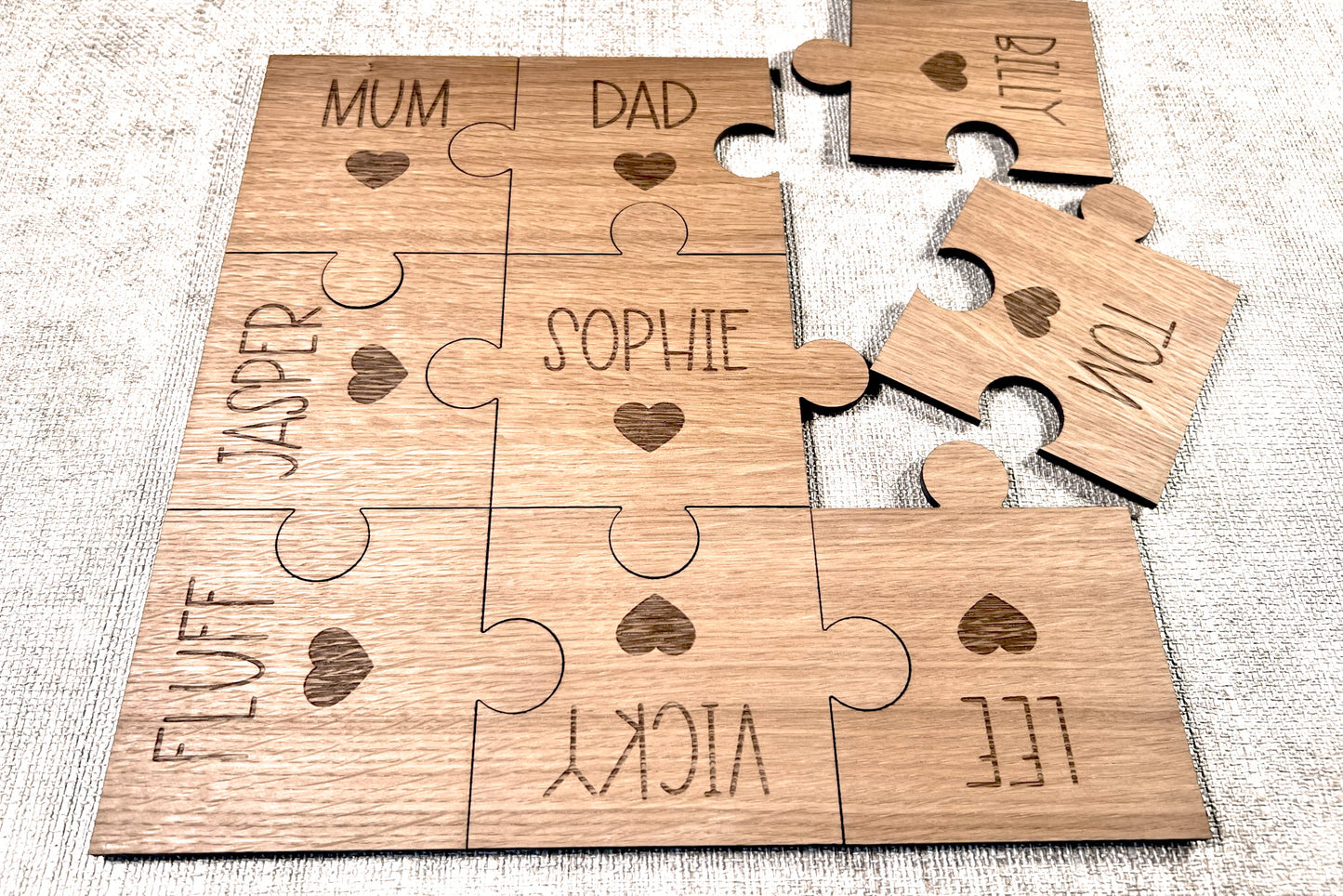 Personalised Wooden Jigsaw Coasters