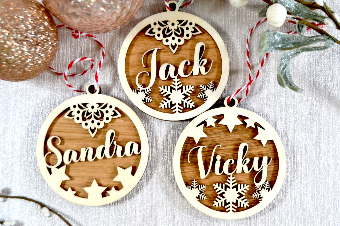 Personalised Wooden Bauble - Christmas Tree Decoration