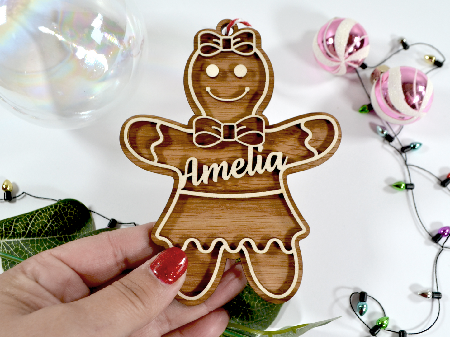 Wooden Ginger Bread People - Christmas Tree Decoration