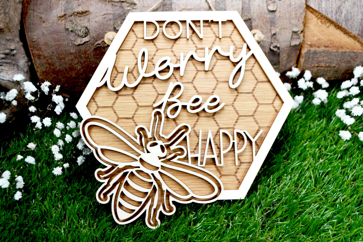 Don't Worry Bee Happy - Wooden Plaque