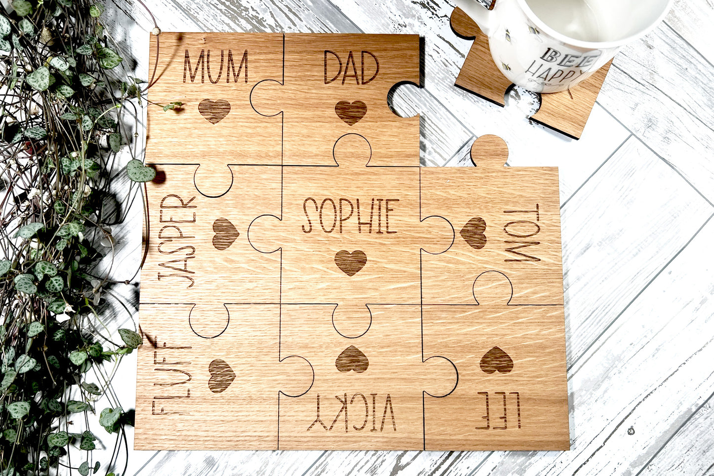 Personalised Wooden Jigsaw Coasters