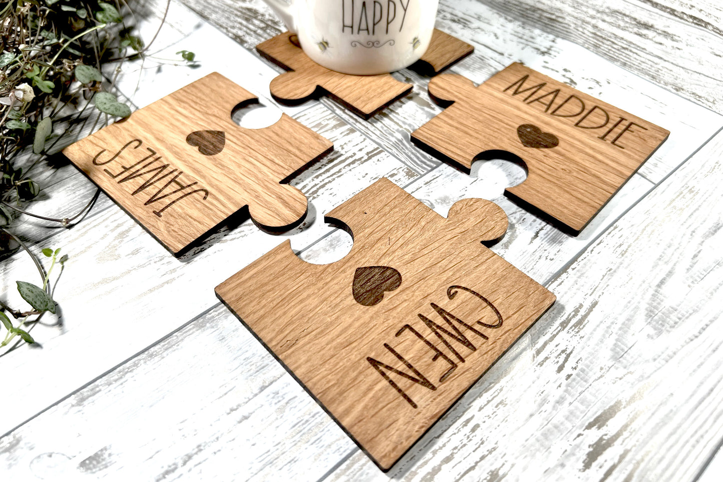 Personalised Wooden Jigsaw Coasters