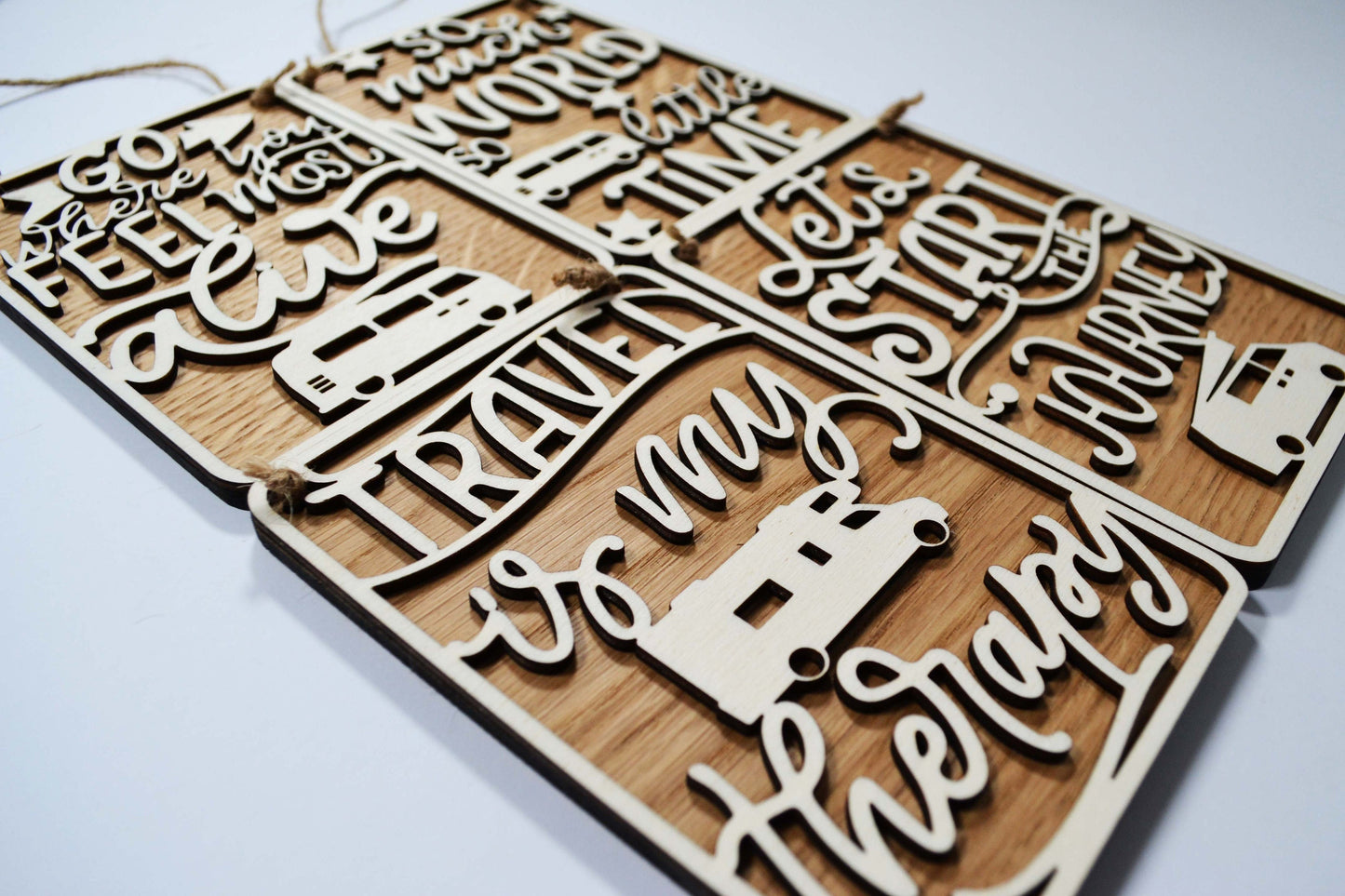 Travel Inspire Quotes VanLife Signs Plaques - Set Of Four