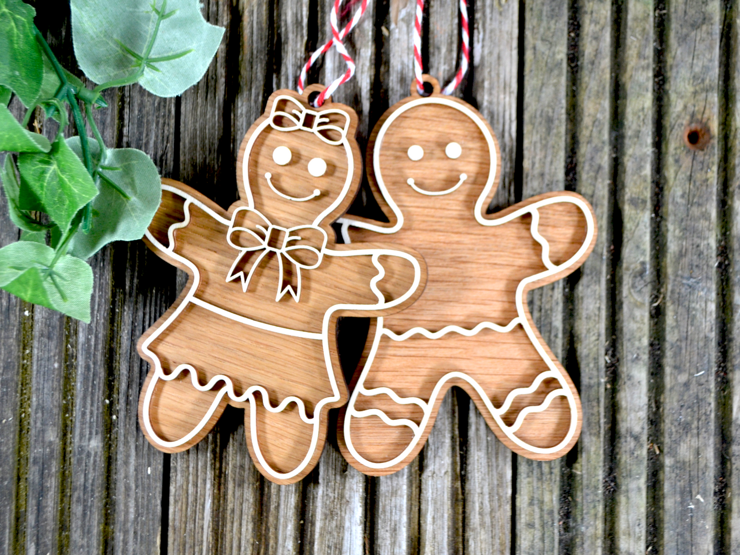 Wooden Ginger Bread People - Christmas Tree Decoration