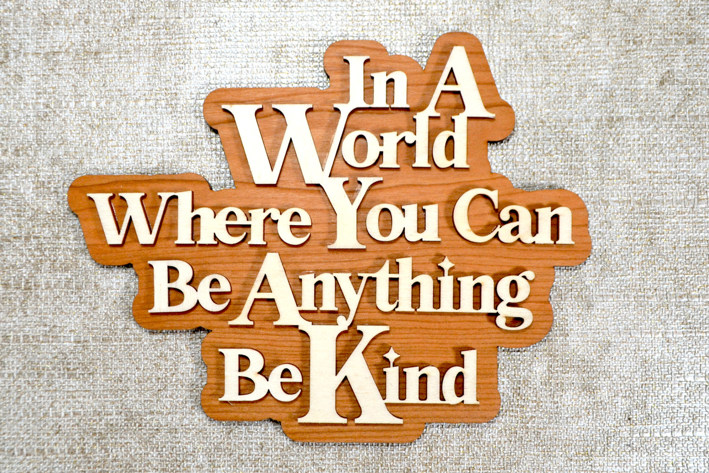 In A World Where You Can Be Anything Be Kind - Wooden Plaque