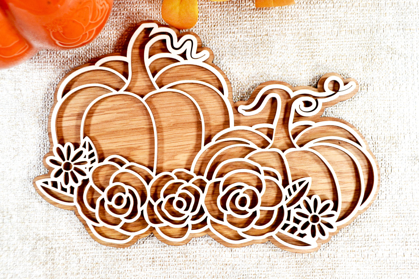 Halloween pumpkin - Wooden Halloween Décor