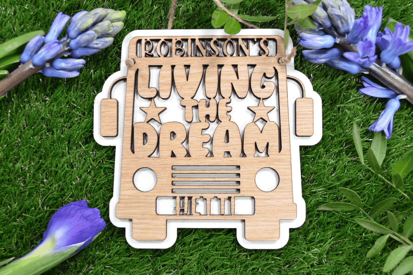 Living The Dream Personalised Campervan Sign