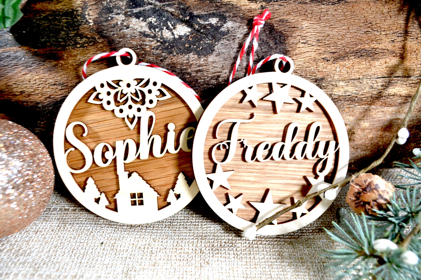 Personalised Wooden Bauble - Christmas Tree Decoration