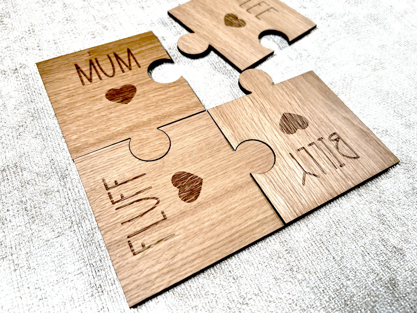 Personalised Wooden Jigsaw Coasters