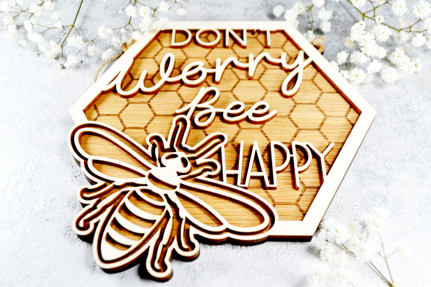 Don't Worry Bee Happy - Wooden Plaque