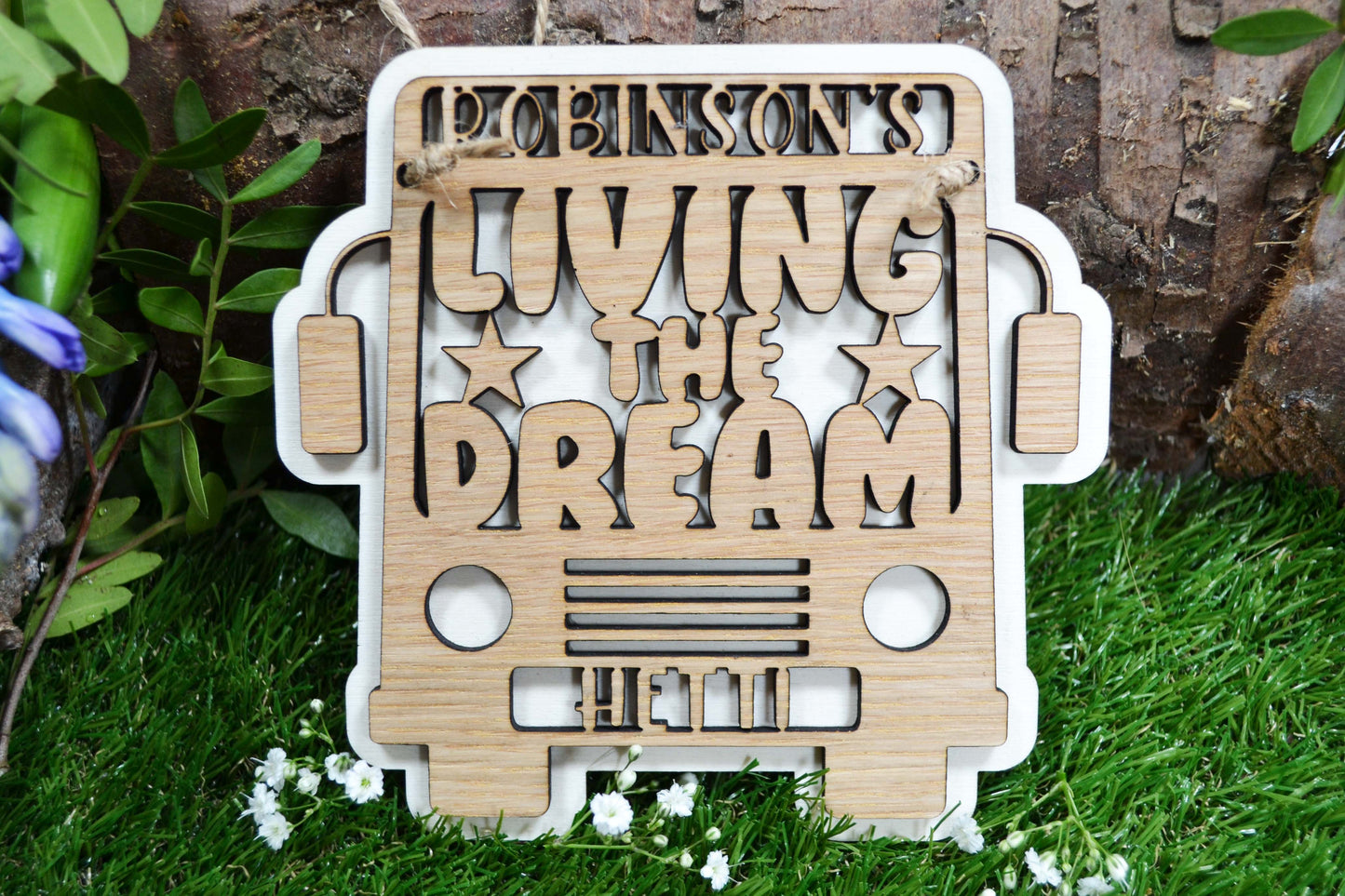 Living The Dream Personalised Campervan Sign