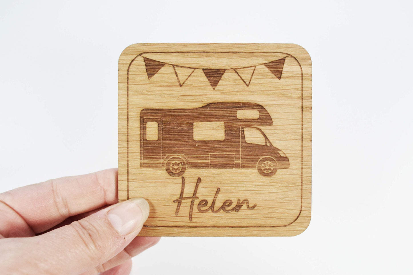 Bunting Design - Personalised Wooden Coasters