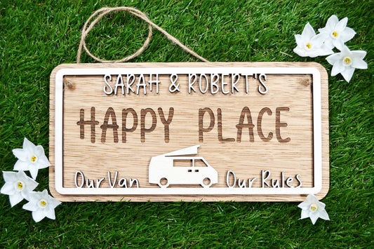 Happy Place - Personalised Plaque/Sign