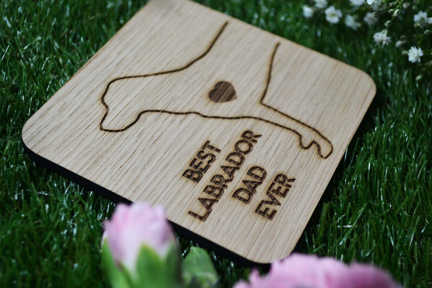 Personalised Wooden Dog Coaster - Best Mum / Dad Ever
