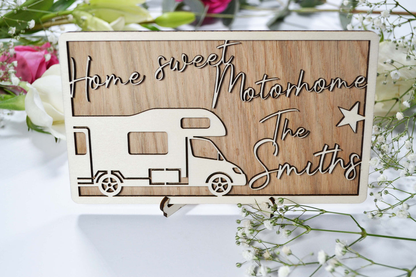Home Sweet Motorhome - Personalised Wooden Sign/Plaque