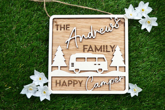 Happy Camper - Personalised Sign Plaque